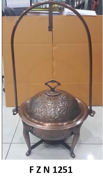 Brass Mughal Chafing Dish, for Serving Food, Size : Multisize