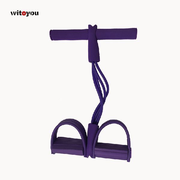 Rubber Pull Rope With Foam Handle Foot Pedal Exerciser