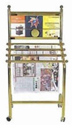 Polished Brass Newspaper Stand, for Office, Library, Feature : Durable, Fine Finish, High Strength