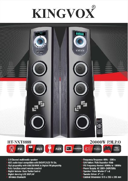 20-30kg 2.0 Tower speakers, Connectivity Type : USB