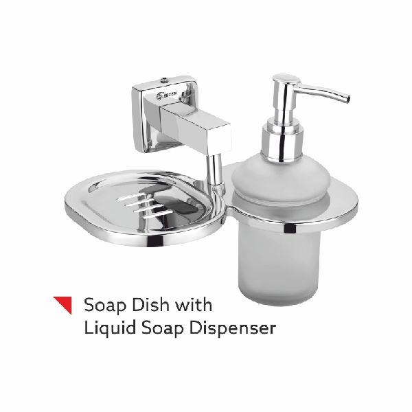 Stainlees steel Soap Dish with Liquid Dispenser