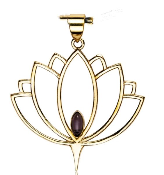 Brass Lotus Pendant