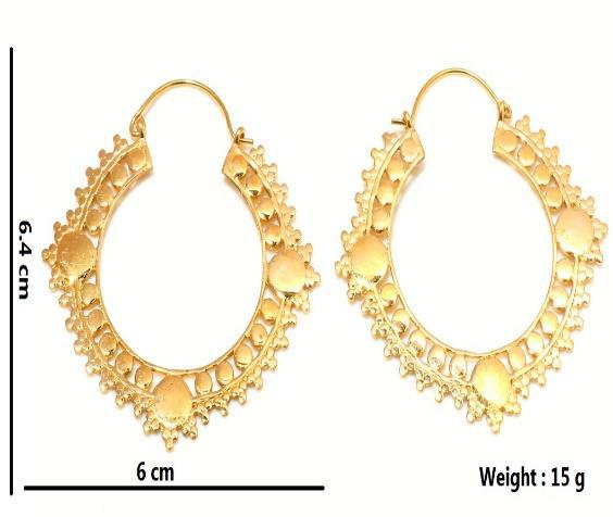 Hp274 Brass Hoop Earrings