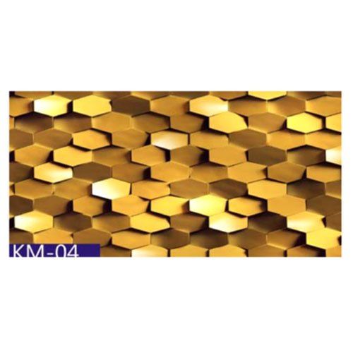 Rectangular 3D Golden Laminate Matt Finish Sheets, Size Standard at