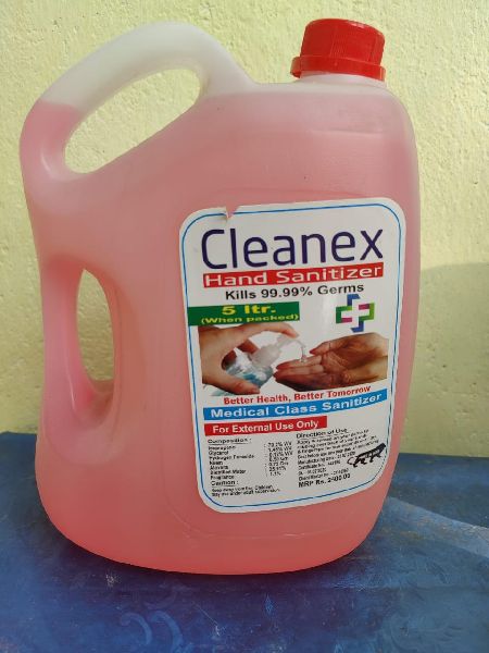 5 Liter Pink Color Hand Sanitizer, Feature : Dust Removing, Enhance Skin, Hygienically Processed
