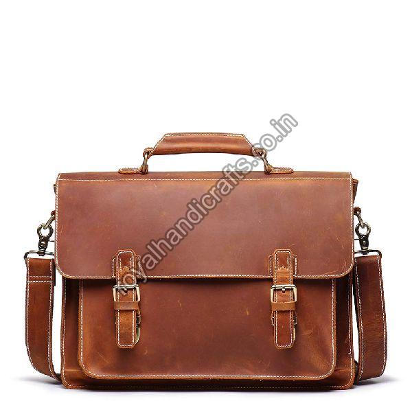 Brown Goat Leather Duffle Vintage Travel Bag