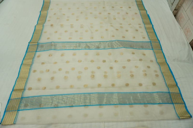 Chanderi Handloom Silk Saree with Blouse, for Easy Wash, Dry Cleaning, Anti-Wrinkle, Width : 6.5 Meter