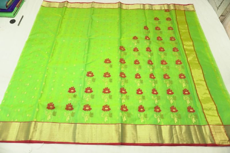 Chanderi Handloom Tradition Katan Silk Saree, Feature : Easy Wash, Shrink-Resistant