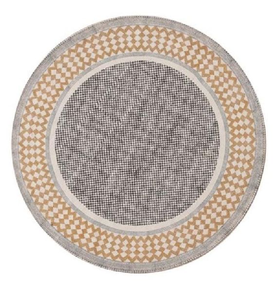 Printed Round Rug, Pattern : Plain