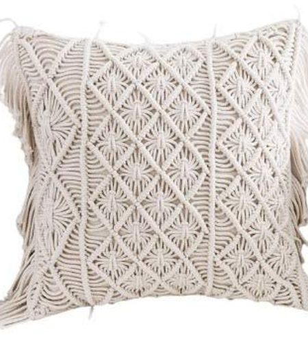 Rivine Square Macrame Cushion Cover, For Chairs, Sofa, Size 