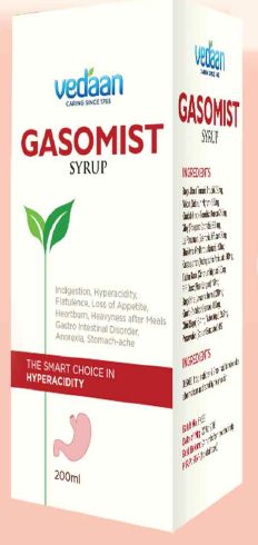 Vedaan Gasomist Syrup, Packaging Size : 200 ml