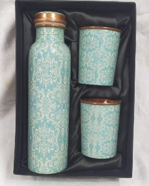 Printed Copper Bottle Gift Set, Certification : ISO 9001:2008 Certified