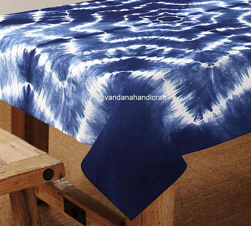 Shibori Tie Dye Cotton Table Cover