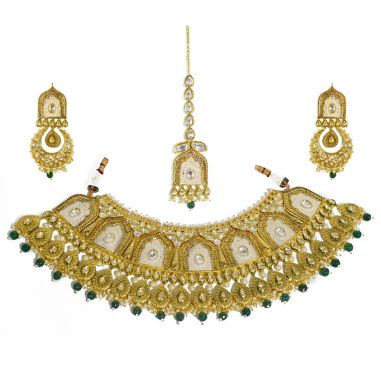 NS-843 Kundan Bridal Necklace Set, Style : Modern