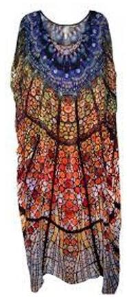 Female Printed Silk Kaftans, Occasion : Party Wear