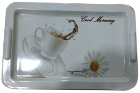 Chilly Printed 260 gm Melamine Serving Tray, Size : 16 x 10 Inch