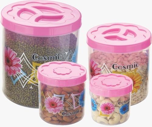 Circular Printed Plastic Kitchen Containers, Feature : Preserving Freshness