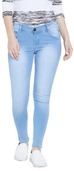 Plain Denim Ladies Stretchable Jeans, Feature : Comfortable