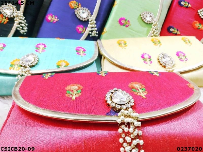 Raw silk Designer clutch bag, for Part, Size : 25*14.5 cm at Rs 185 ...
