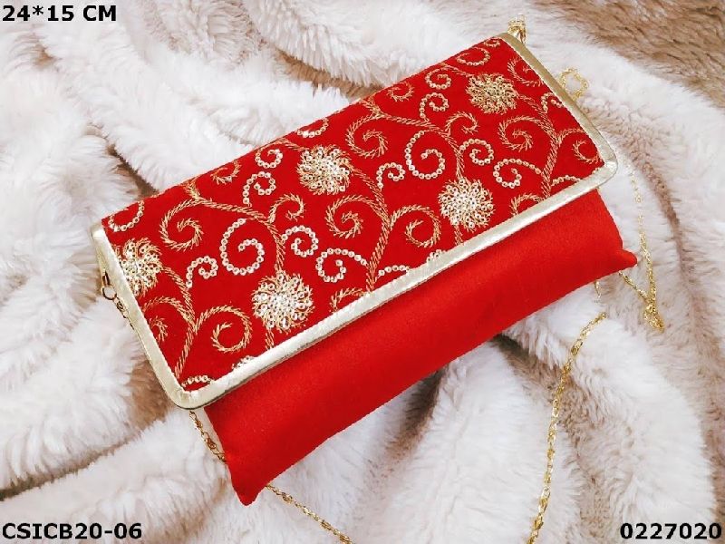 Raw silk Designer clutch bag, for Part, Size : 24*15 cm at Rs 135 ...