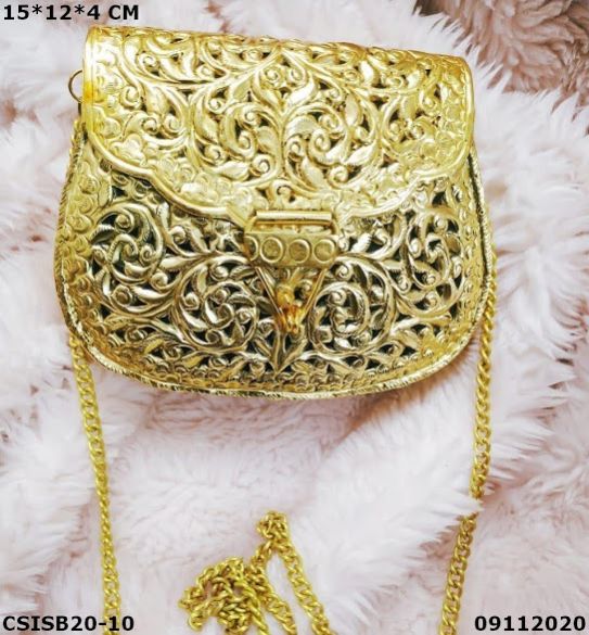 Silver Brass Metal Clutch