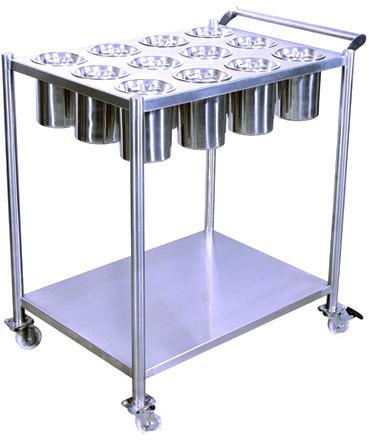 Polished Stainless Steel Kitchen Masala Trolley