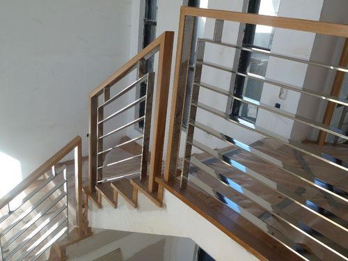 Glass Silver Stainless Steel Balustrade, Color : transparent