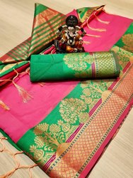 LB Printed Banarasi Silk Saree, Occasion : Festive Wear
