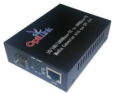 Optilink Media Converter Single fiber, Color : Black