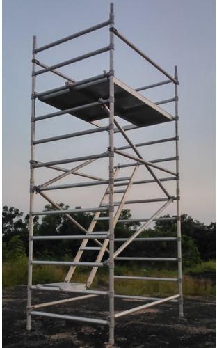 Aluminum Polished Aluminium Scaffolding Ladder, for Industrial, Color : Grey