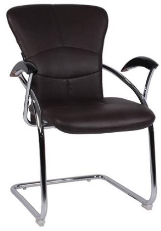 Stainless Steel leather visitor chair, Arm Type : Arm Included