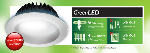 Green LED Light, Shape : round