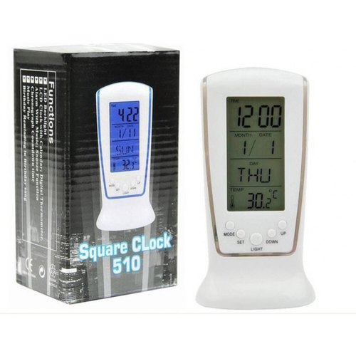 Plastic Digital Alarm Clock, Color : White