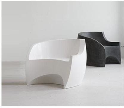 Fiberglass chair, Color : White, Black