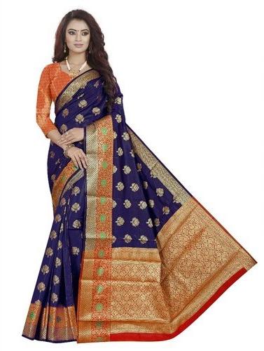 Rivana Banarasi Silk Saree, Saree Length : 6.3 m(With Blouse Piece)