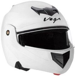 Vega Plastic Flip Up Helmet, Color : White