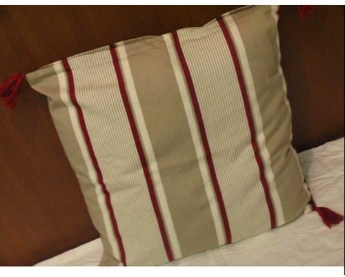 Square Striped Cotton Fancy Cushion Cover, Size : 16 x 16 inch