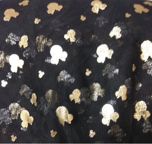 Golden Print Mesh Fabric