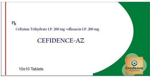 Cefixime Trihydrate Ofloxacin Cefidence AZ Tablets, for Hospital, Clinical, Packaging Type : Strips