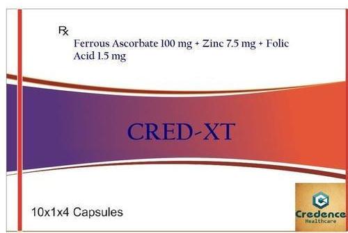 Ferrous Ascorbate Zinc Folic Acid Capsules, Packaging Type : Strip