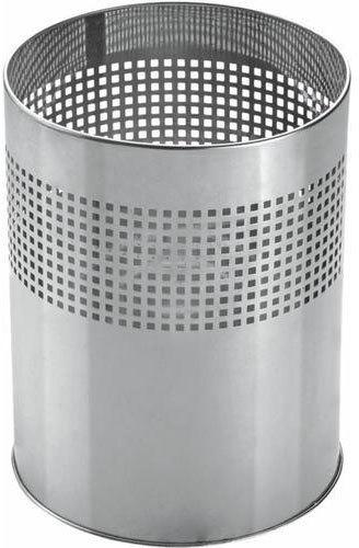 Teknic Round Stainless Steel Regular Dust Bin, Color : Silver