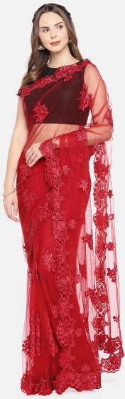 Embroidered Net Sarees, Occasion : Daily Wear, Party Wear