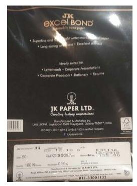 Jk excel bond paper, Color : White