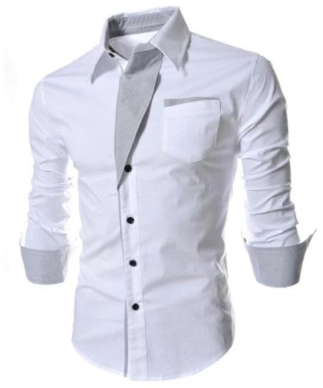Mens Designer Slim Fit Shirt, Color : White