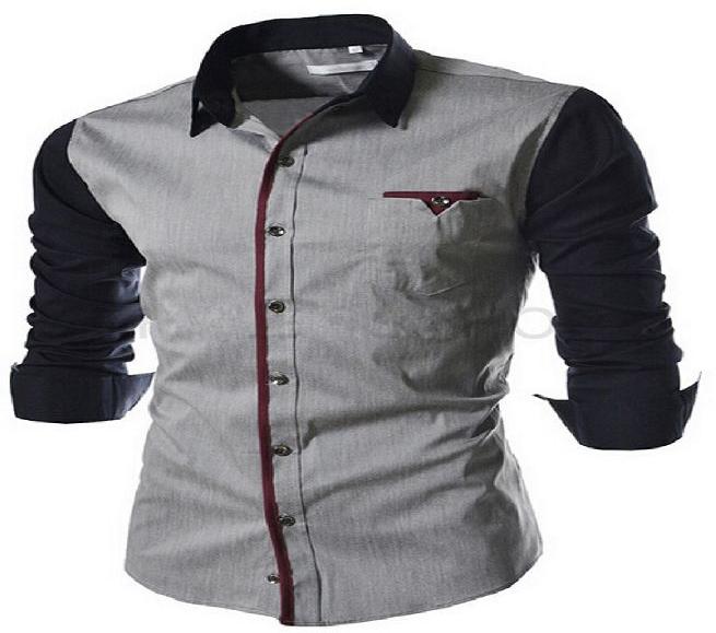 Mens Grey Casual Shirt, Pattern : Self Design