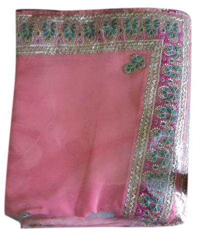 Gota work saree, Saree Length : 6 m (with blouse piece)