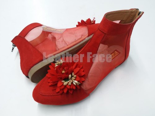 Leather Face Ankle Length Ladies Shoes