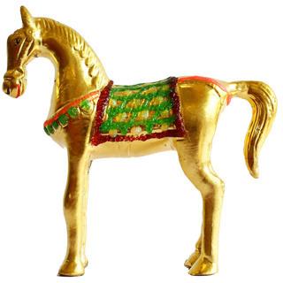  Brass Horse Statue, Color : Golden (Gold Plated)