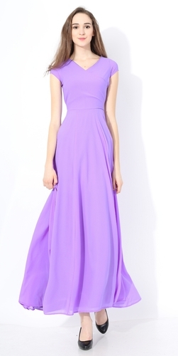 Chiffon Plain Partywear Gowns, Size : M, XL, XXL