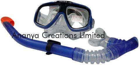 PVC+PC+ Silicone swimming mask, Size : XS, XL